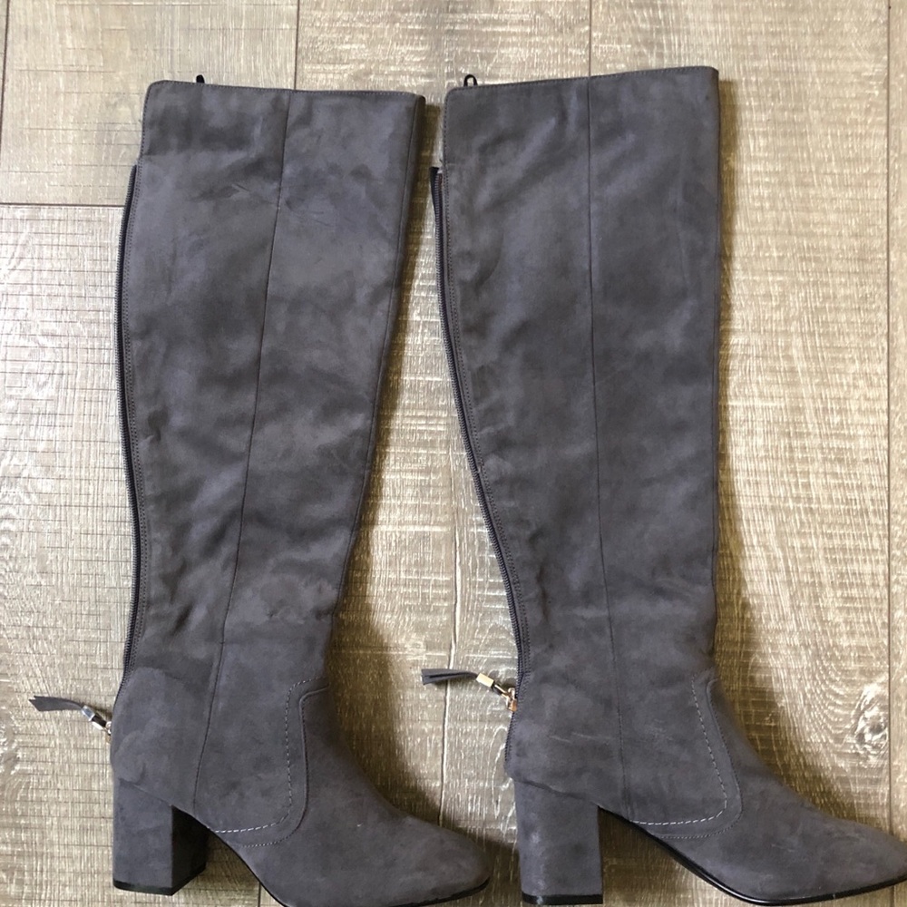 Suede high heel boots
